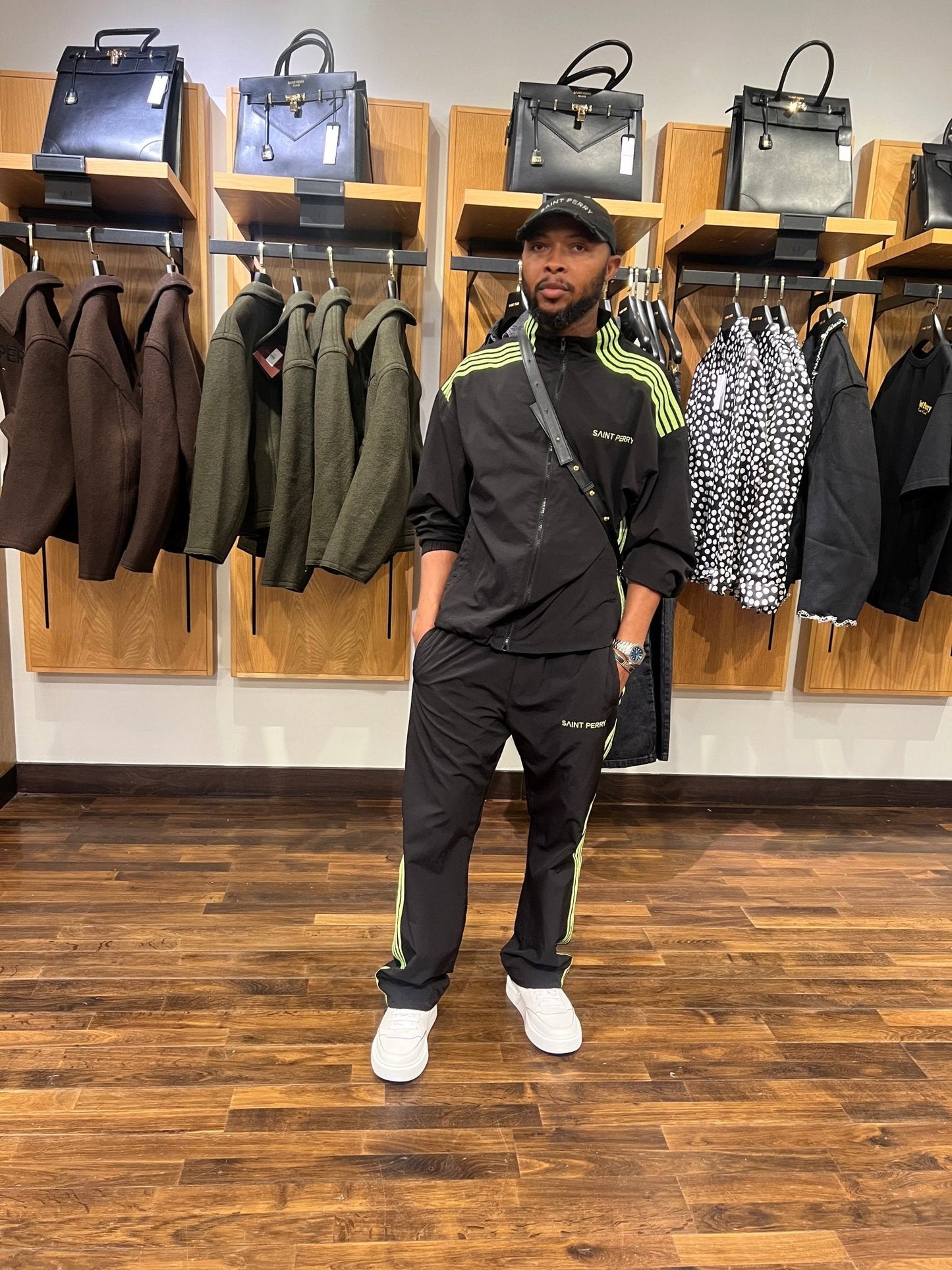 Otis Track Jacket and Pants - Black & Neon