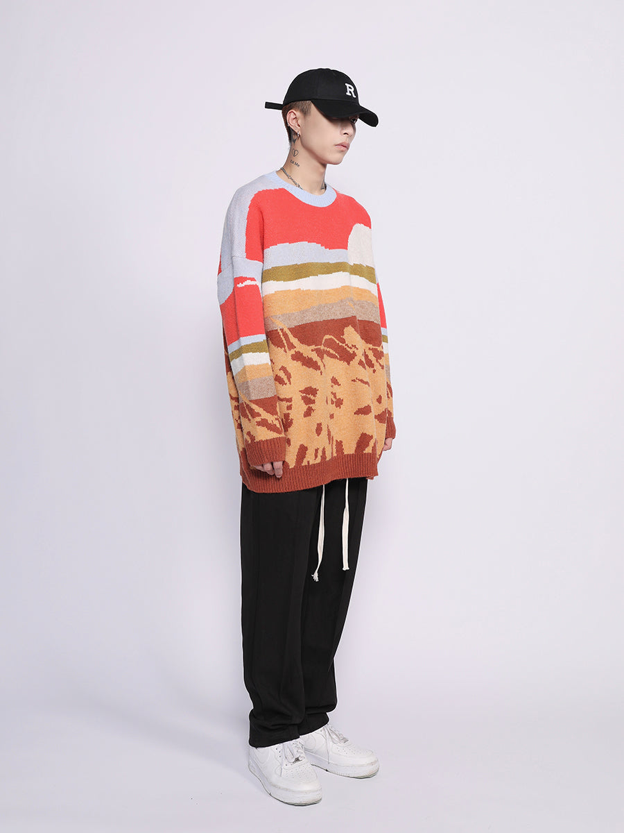 Farmland Artwork Knit Sweater