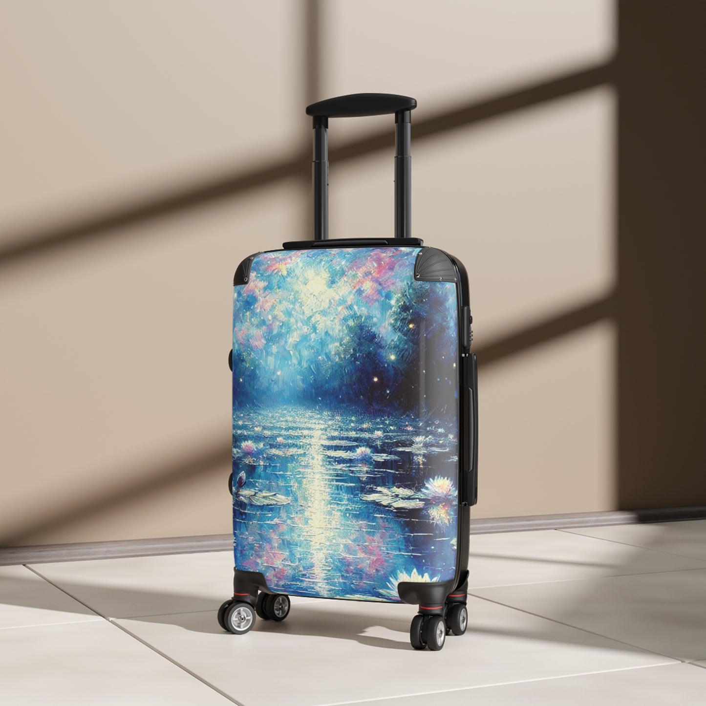 'Look Like Monet'-Vibrant Water Lily  Suitcase By Karuka