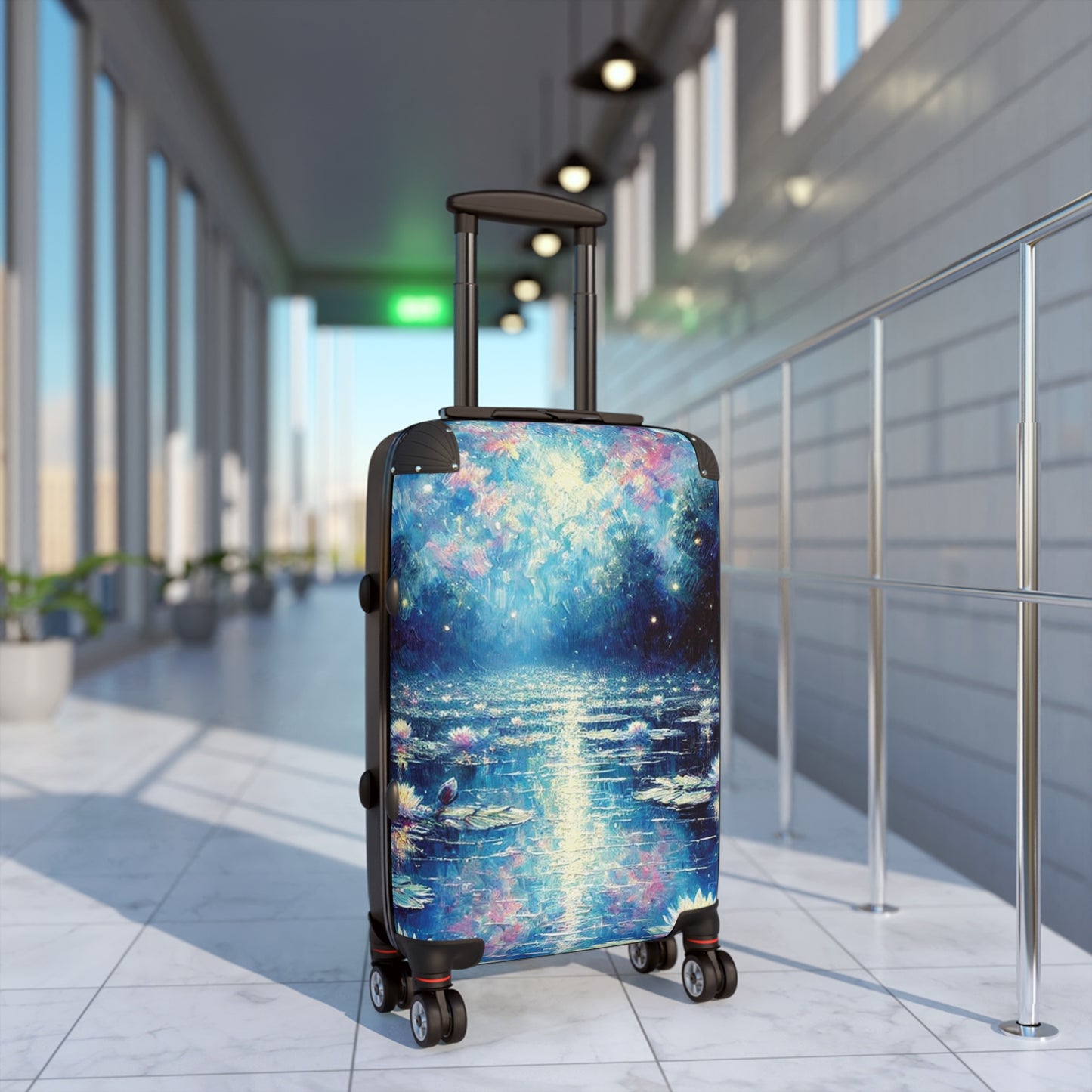 'Look Like Monet'-Vibrant Water Lily  Suitcase By Karuka