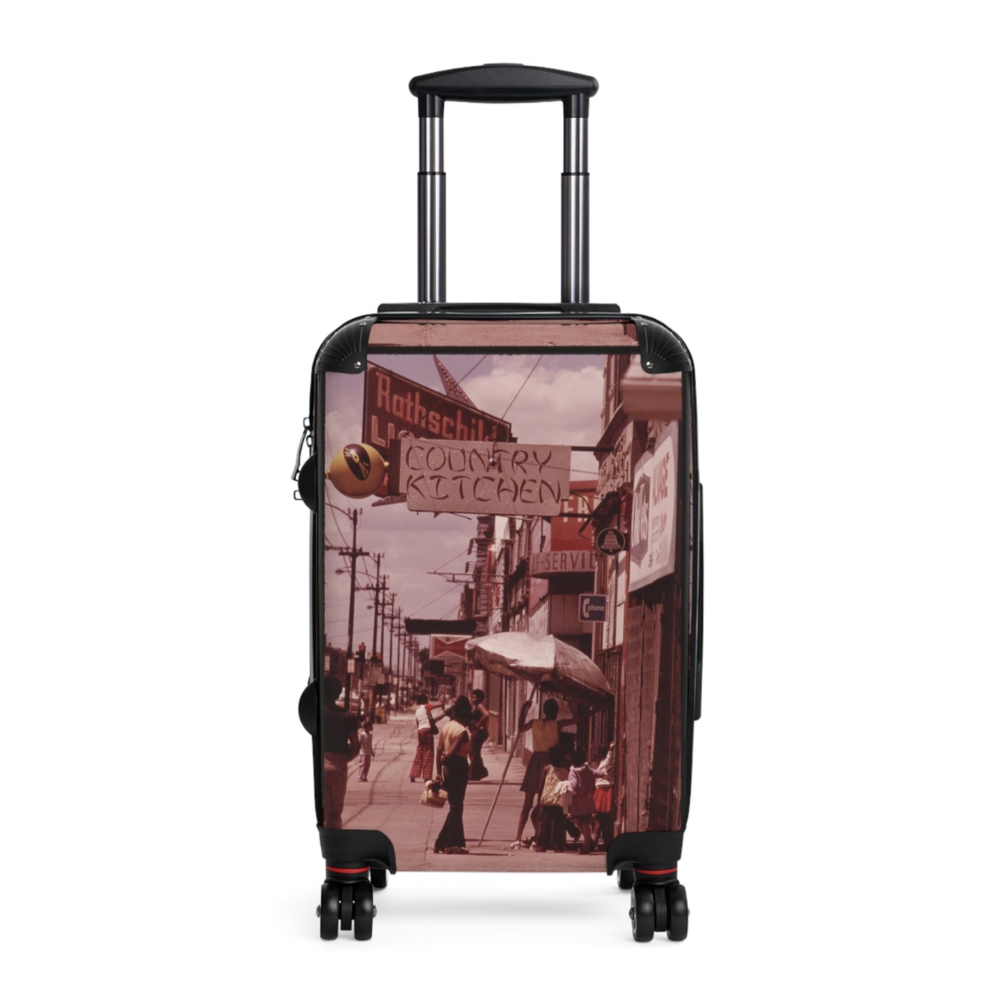 Vintage Travel Suitcase with Retro Kitchen Design
