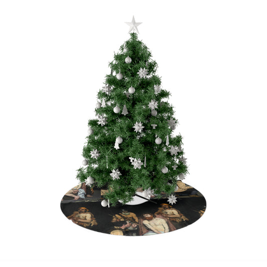 Artistic Christmas Tree Skirt, Vintage Design, Holiday Decor, Christmas Gift, Unique Home Accessory