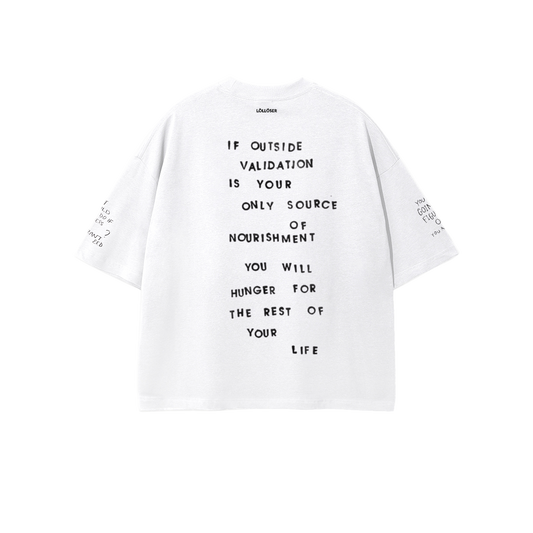 YOU WILL BE HUNGRY FOR THE REST OF YOUR LIFE - LOLLOSER Unisex 100% Combed Cotton Cropped Oversized T-shirt (250g)