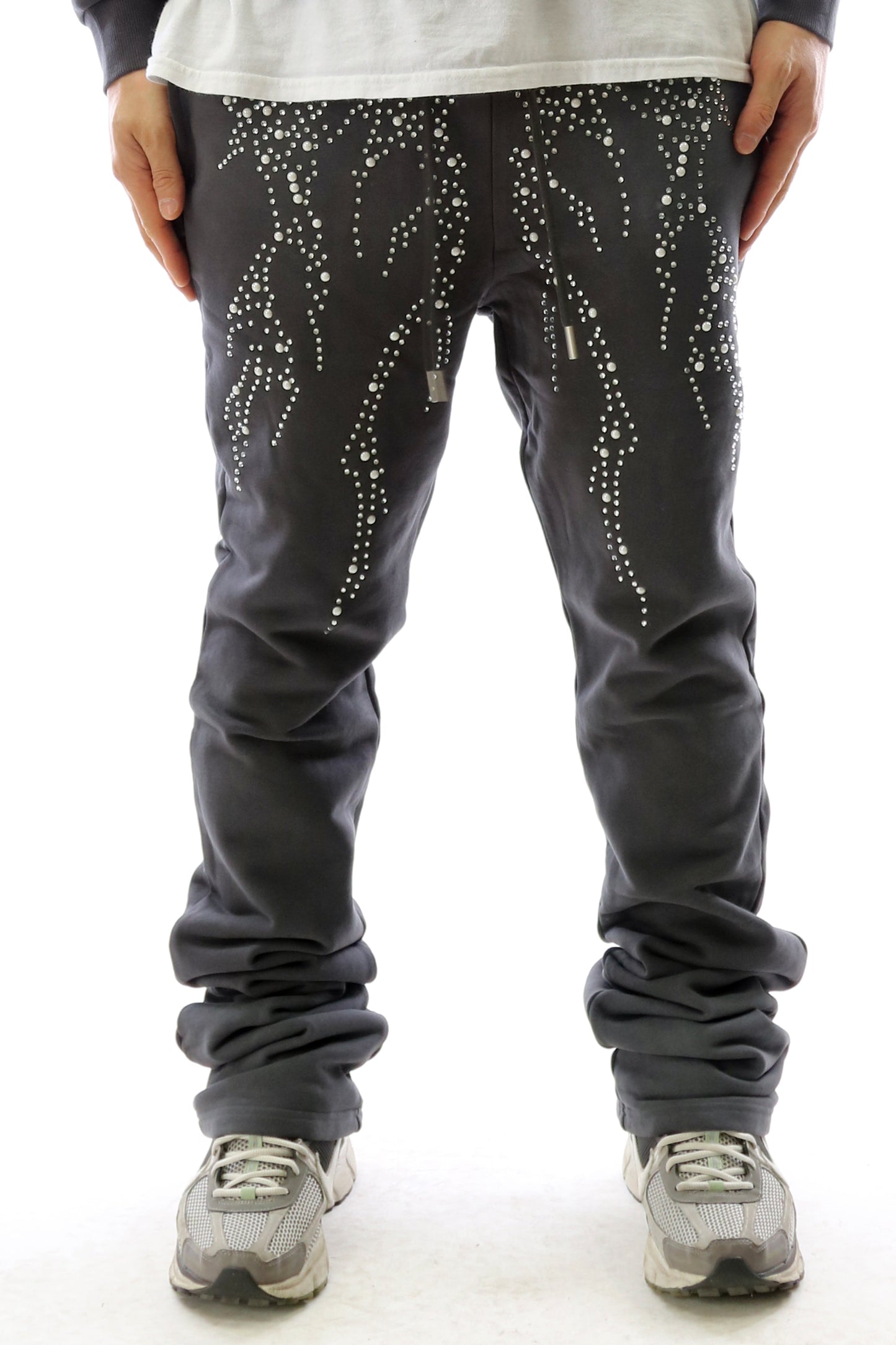 CINDER Washed French Terry Stacked Jogger Pants