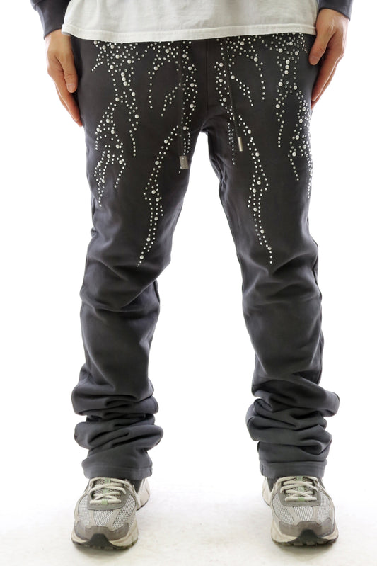 CINDER Washed French Terry Stacked Jogger Pants