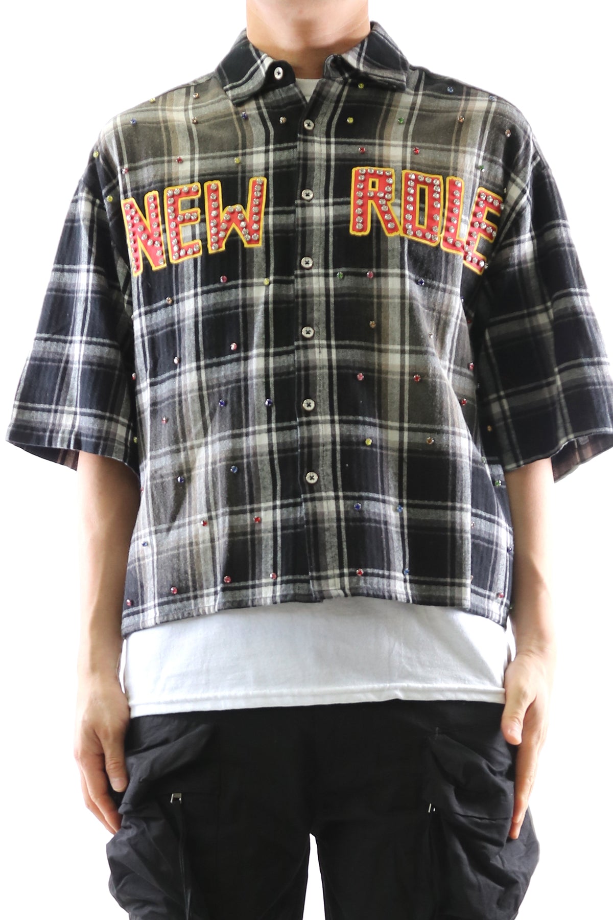UMBRO Washed Flannel Crop Top Button Down Shirt