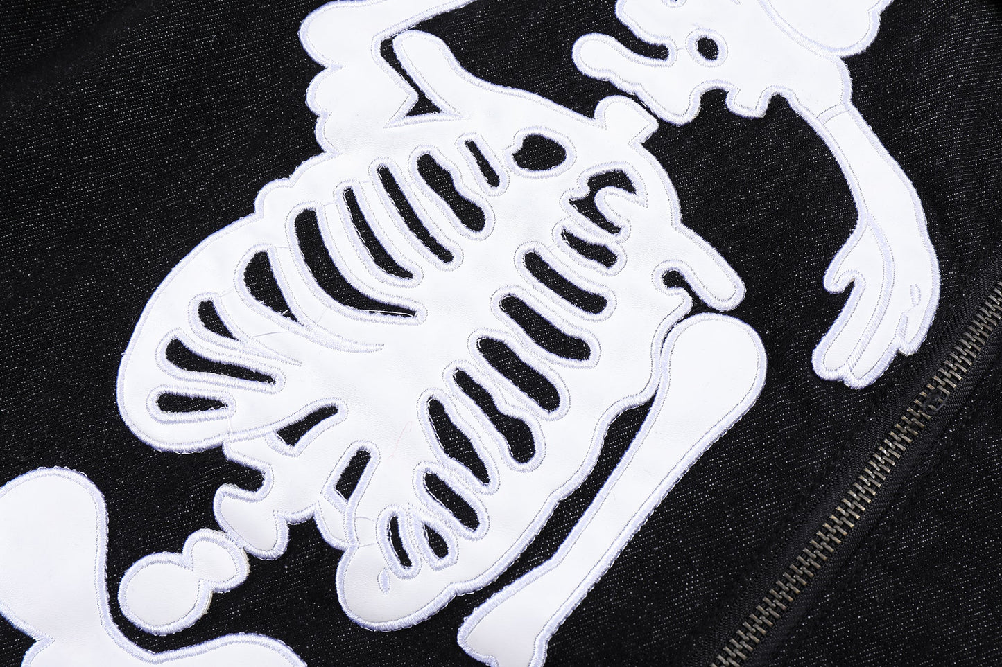 Crying Skeleton Denim Jacket