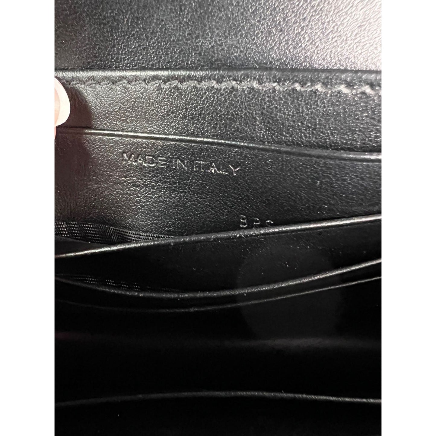 Saint Laurent Black Leather Sunset Wallet on a Chain Crocodile Embossed Bag