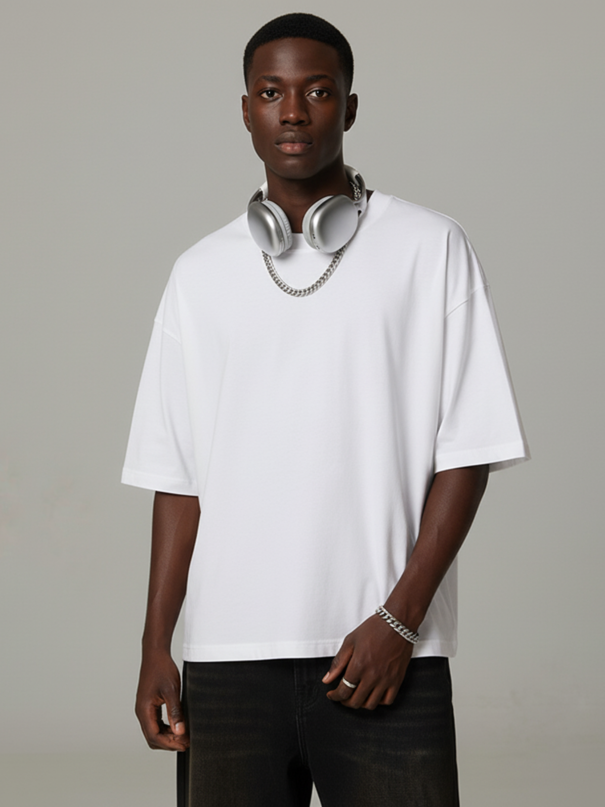 White Boxy Crop Tee