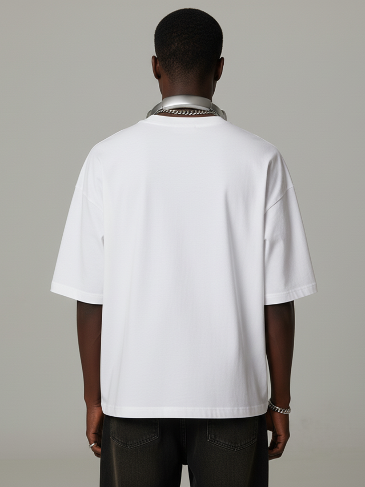 White Boxy Crop Tee