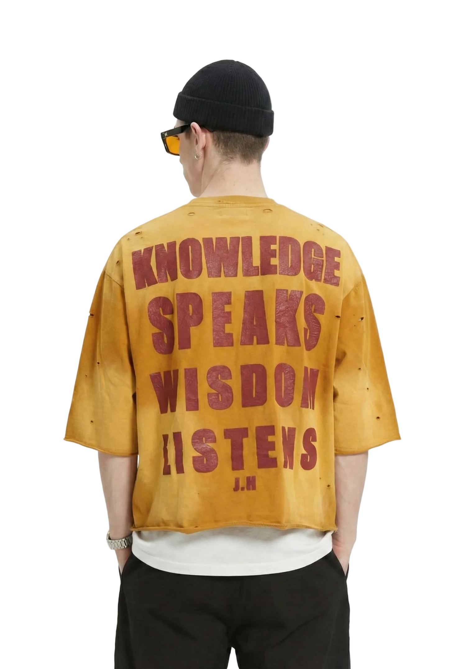 PECU S/N Jersey 3/4 Sleeve Crop Top Tee