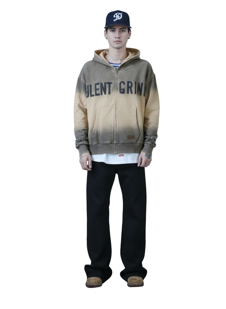 NEW ERIN French Terry Long Sleeve Crop Top Full Zip Hoodie