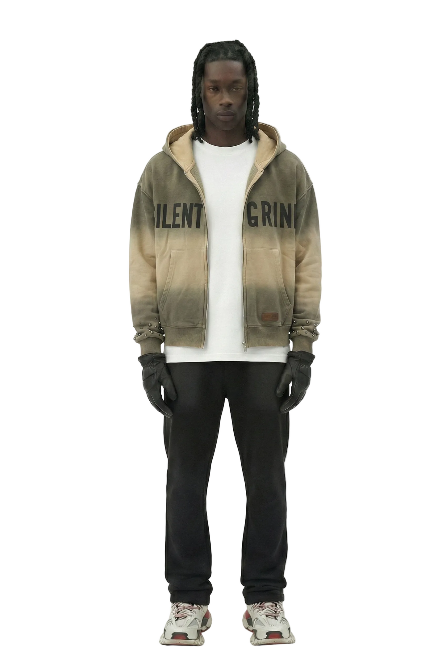 NEW ERIN French Terry Long Sleeve Crop Top Full Zip Hoodie