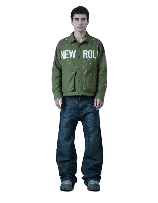 VONT Twill Blended Nylon Crop Top Jacket