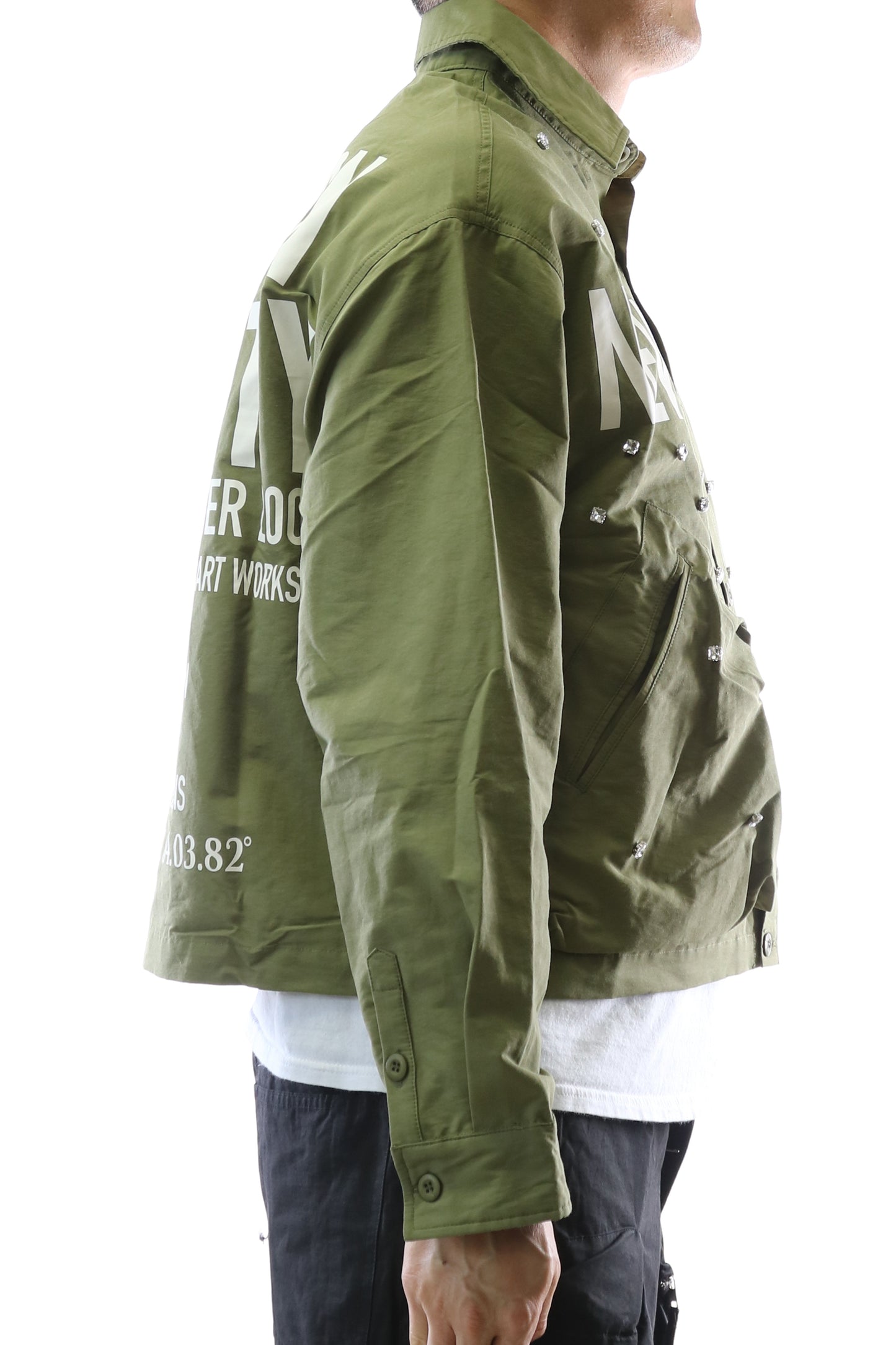 VONT Twill Blended Nylon Crop Top Jacket