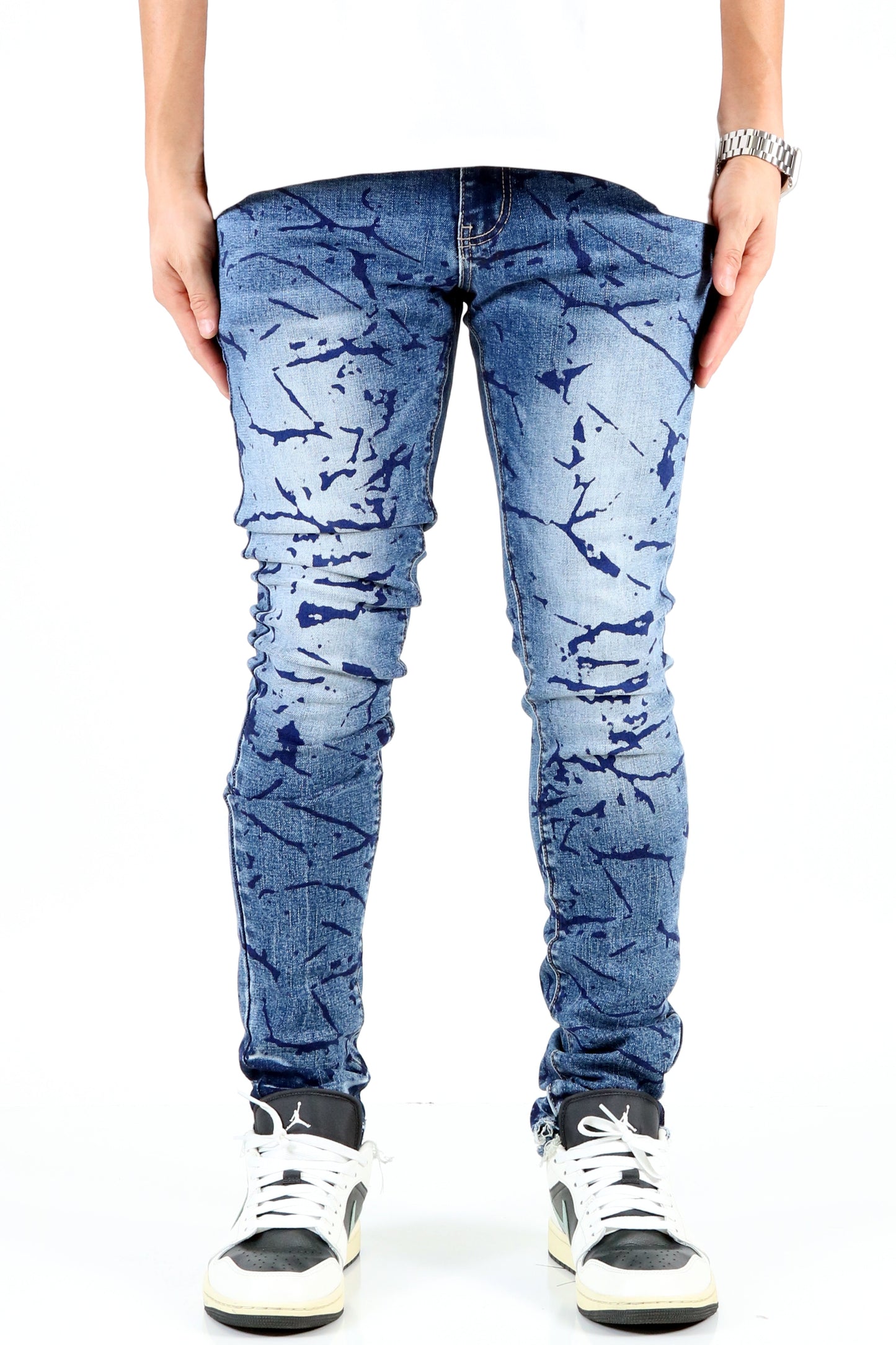 Vonzo Men's Premium Heavy Washed Skinny Denim Pants