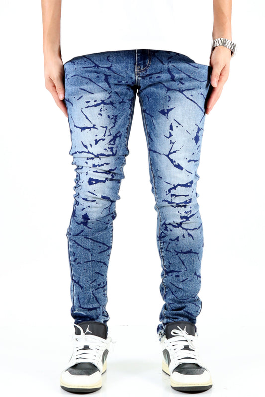 Vonzo Men's Premium Heavy Washed Skinny Denim Pants