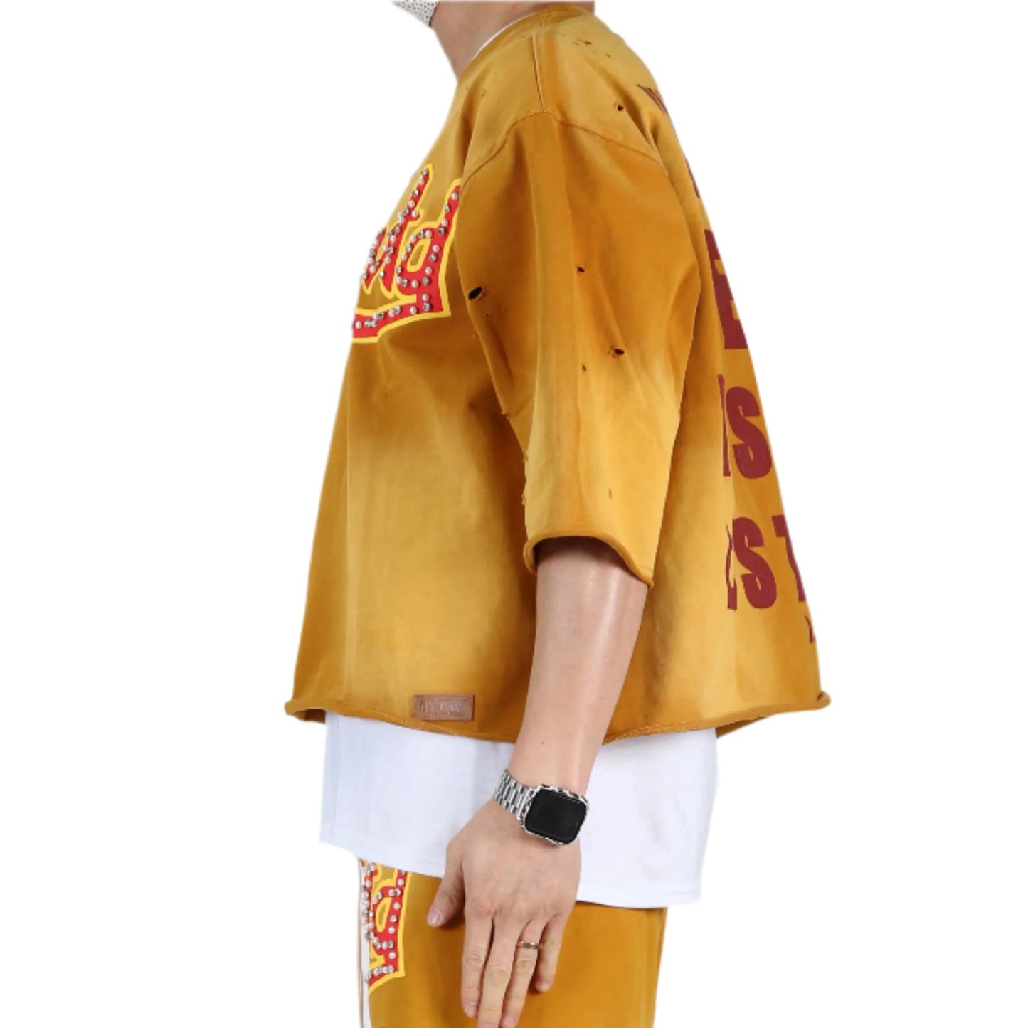 PECU S/N Jersey 3/4 Sleeve Crop Top Tee