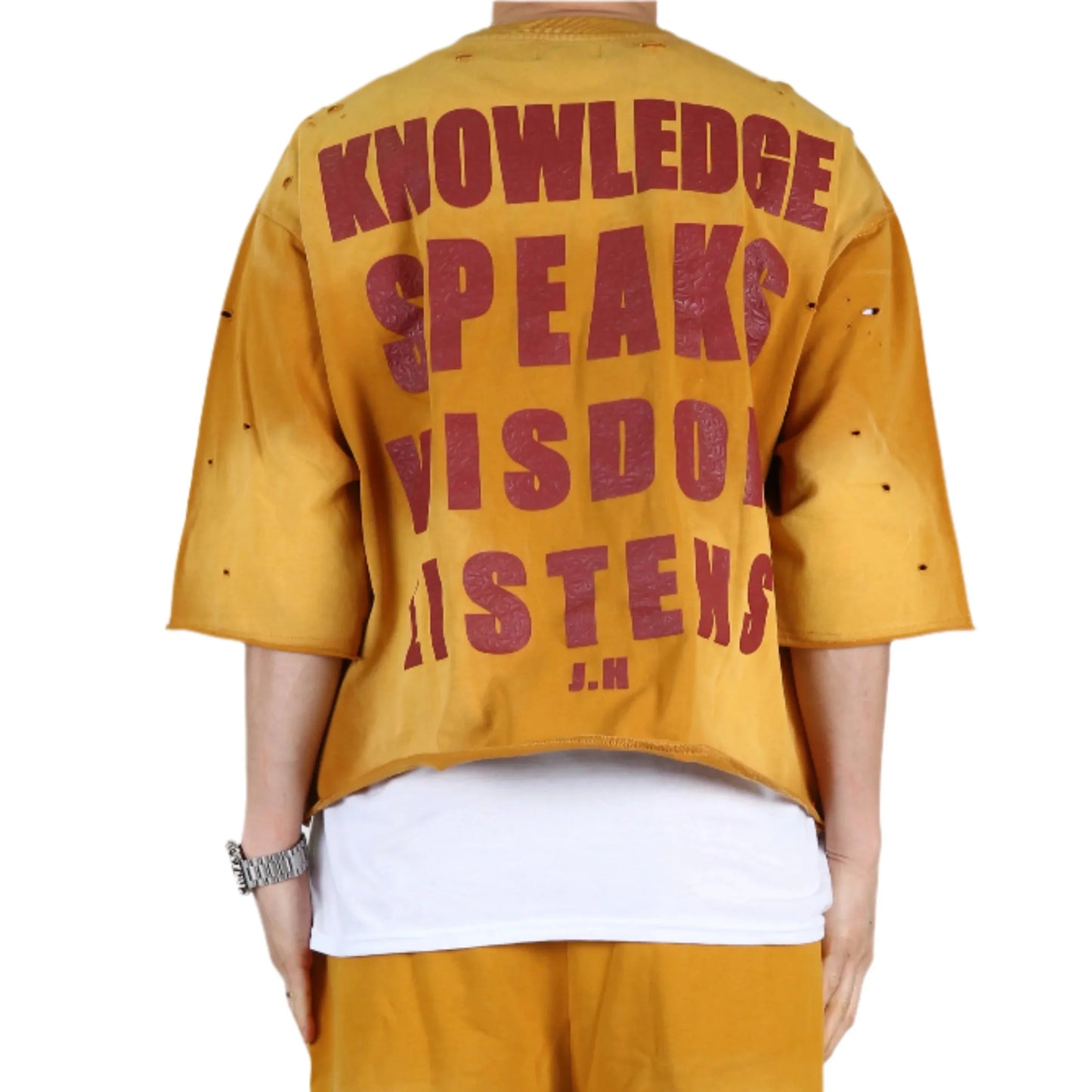 PECU S/N Jersey 3/4 Sleeve Crop Top Tee