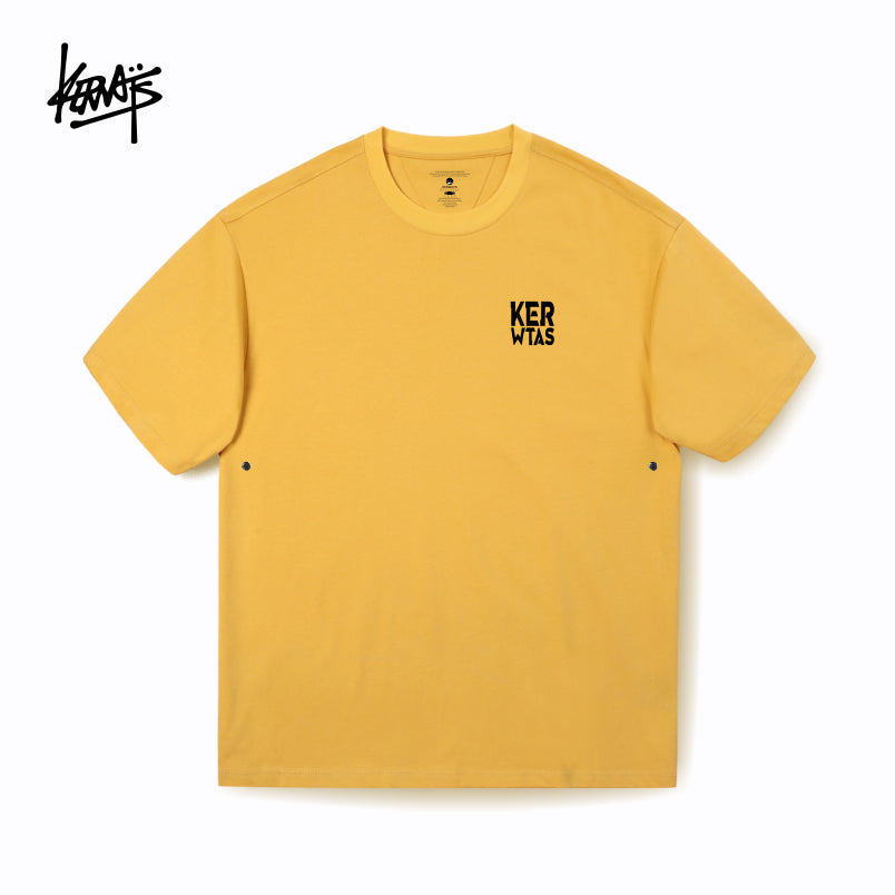 Kerwats Large Size Letters Retro Drop Shoulder Short Sleeve T-Shirt