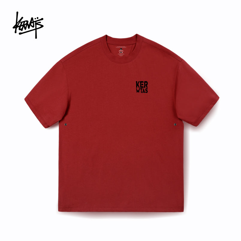 Kerwats Large Size Letters Retro Drop Shoulder Short Sleeve T-Shirt