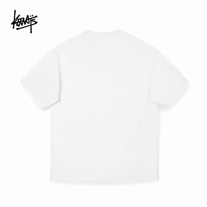 Kerwats Large Size Letters Retro Drop Shoulder Short Sleeve T-Shirt