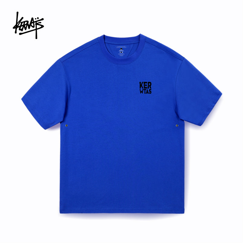 Kerwats Large Size Letters Retro Drop Shoulder Short Sleeve T-Shirt