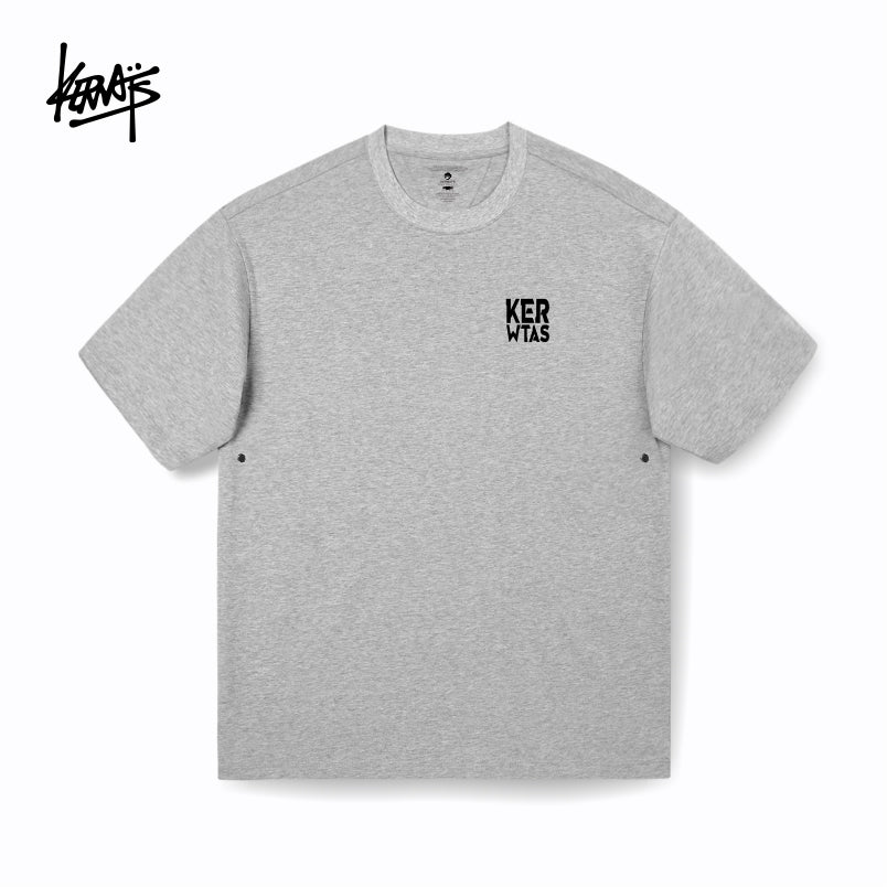 Kerwats Large Size Letters Retro Drop Shoulder Short Sleeve T-Shirt