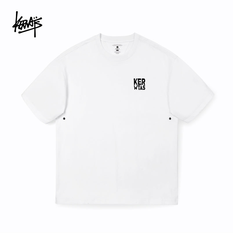 Kerwats Large Size Letters Retro Drop Shoulder Short Sleeve T-Shirt