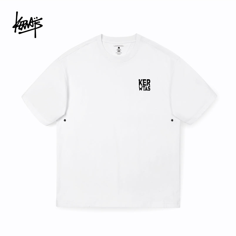 Kerwats Large Size Letters Retro Drop Shoulder Short Sleeve T-Shirt