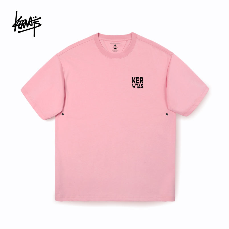 Kerwats Large Size Letters Retro Drop Shoulder Short Sleeve T-Shirt