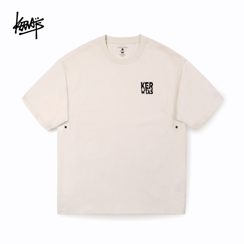 Kerwats Large Size Letters Retro Drop Shoulder Short Sleeve T-Shirt