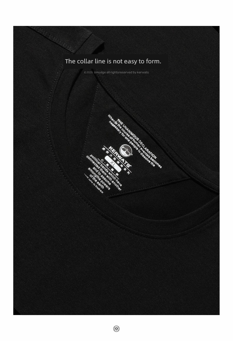 Kerwats Large Size Letters Retro Drop Shoulder Short Sleeve T-Shirt