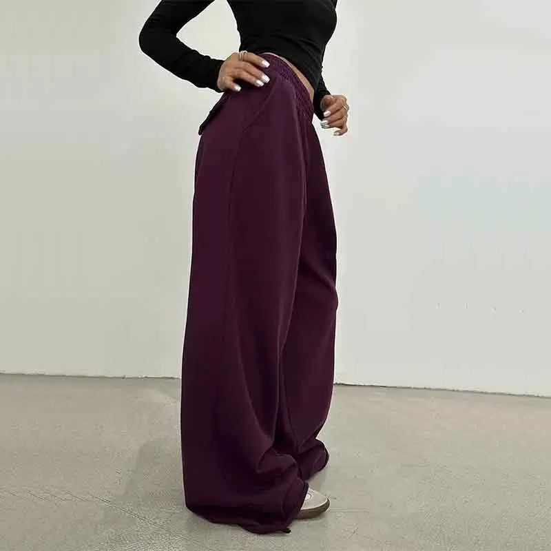 Y2K "Yogi" High Waist  Casual Sweatpants (Loose Wide Leg Pants)