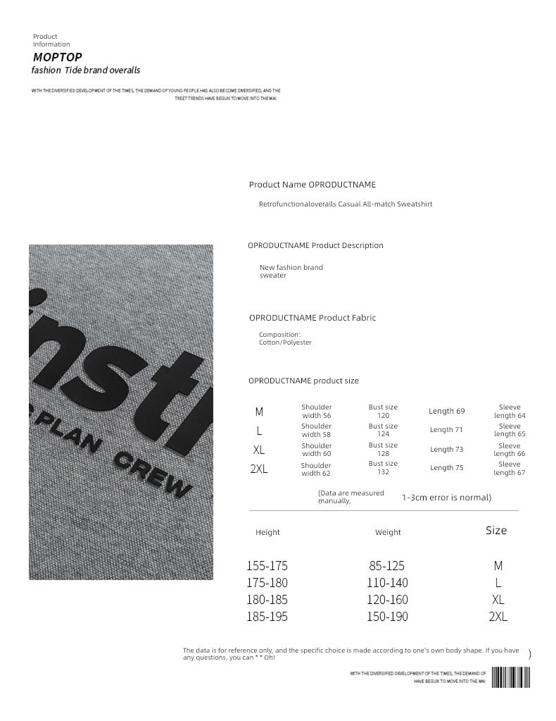 Momoptop All-Match Spring Retro Casual Sweatshirt