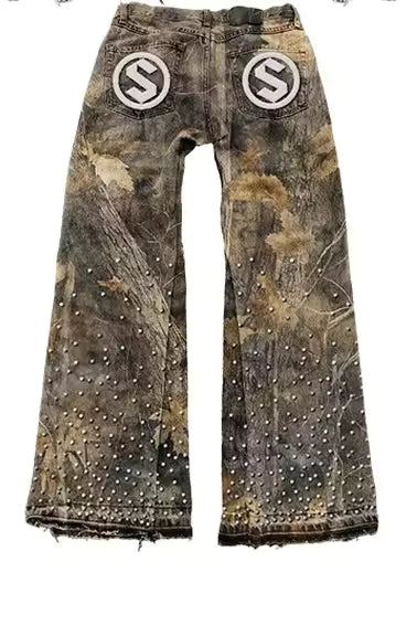 SAINT Studded Camo Jeans
