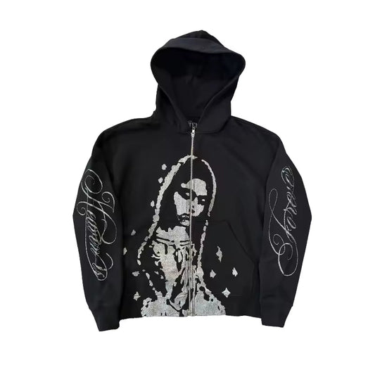 Heaven Sent Rhinestone Zip-Up