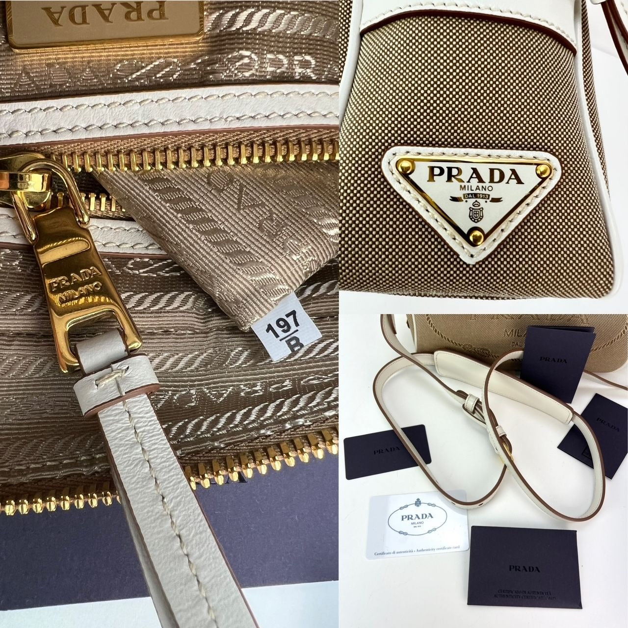 Prada Khaki Canvas Camera Crossbody Bag