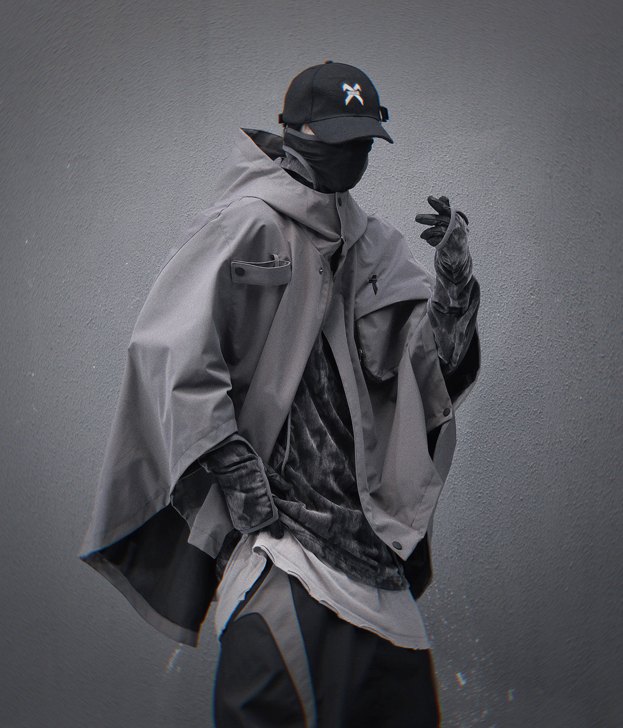 HiJ40 Grey I-Tech Poncho