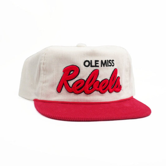 Corduroy Ole Miss Cursive Rebels