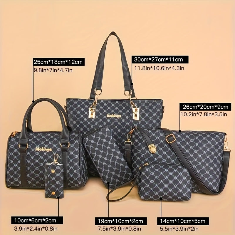 Commuting  Style Chic Retro 6pc Woman's Bag Set