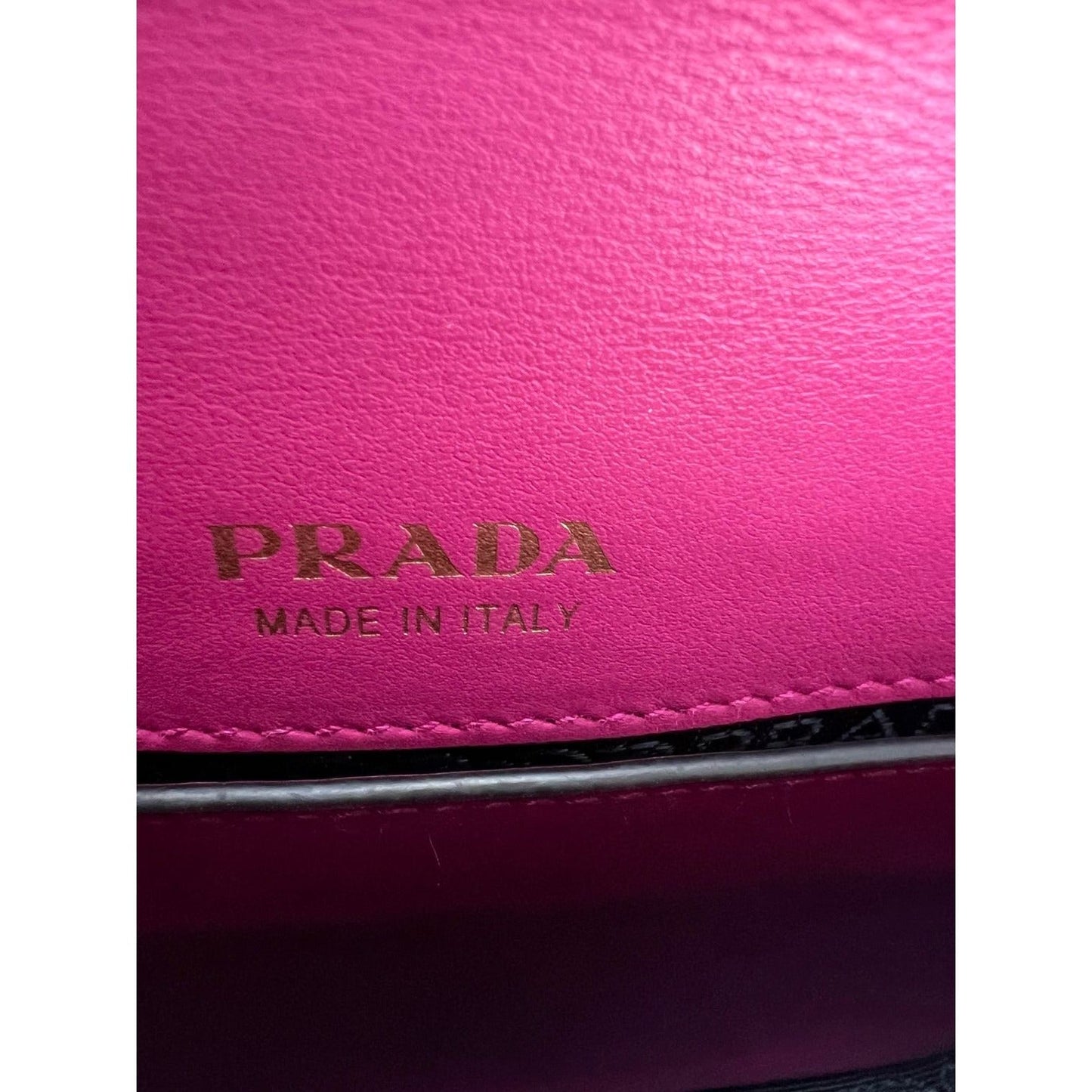 Prada City Calf Cahier Pink Black Leather Crossbody Belt Bag