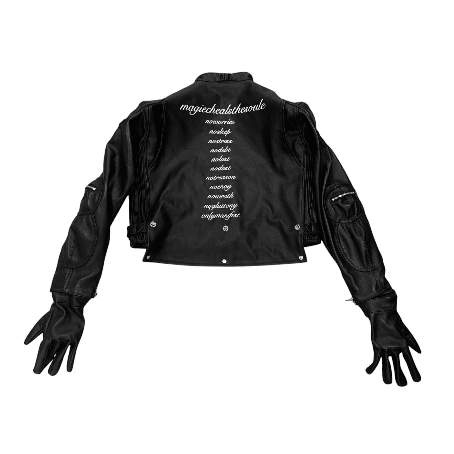 BL MAGIE LEATHER PADDED JACKET W/ SOFTENED DETACHABLE GLOVES