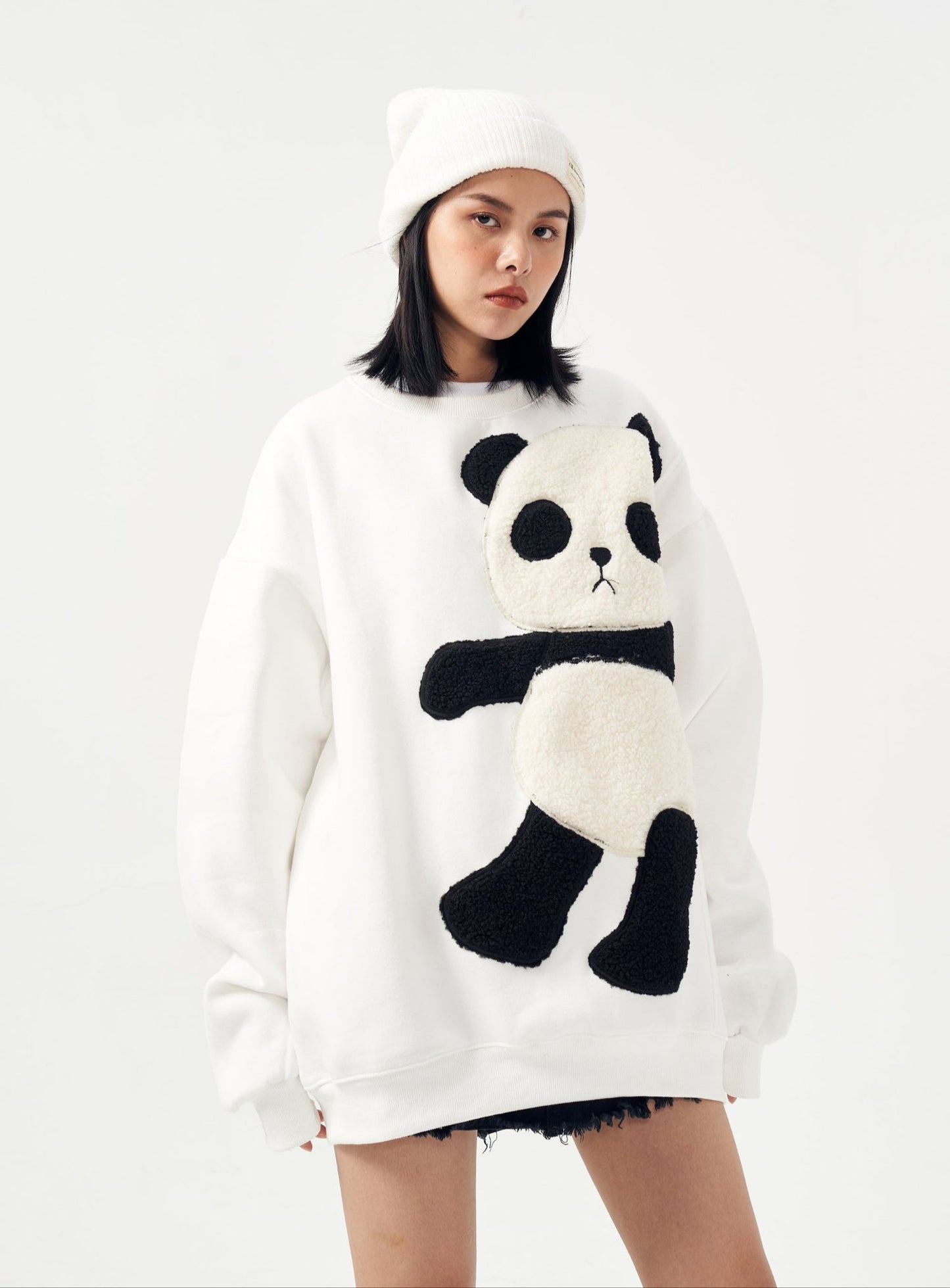 MAR1081 Furry Panda Crewneck