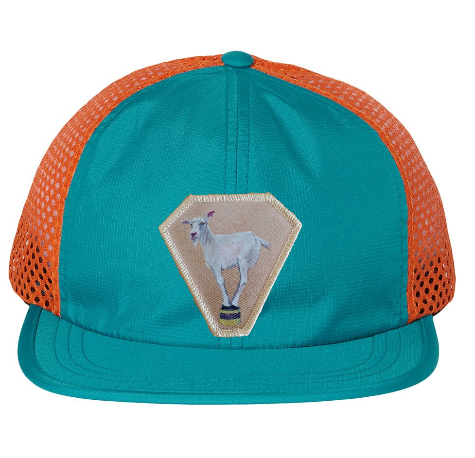 Wide Set Mesh Cap Orange/ Teal