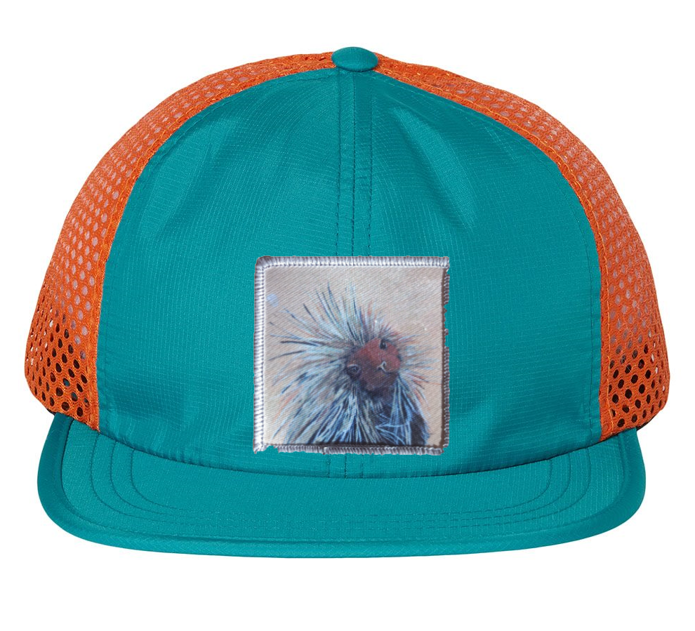 Wide Set Mesh Cap Orange/ Teal