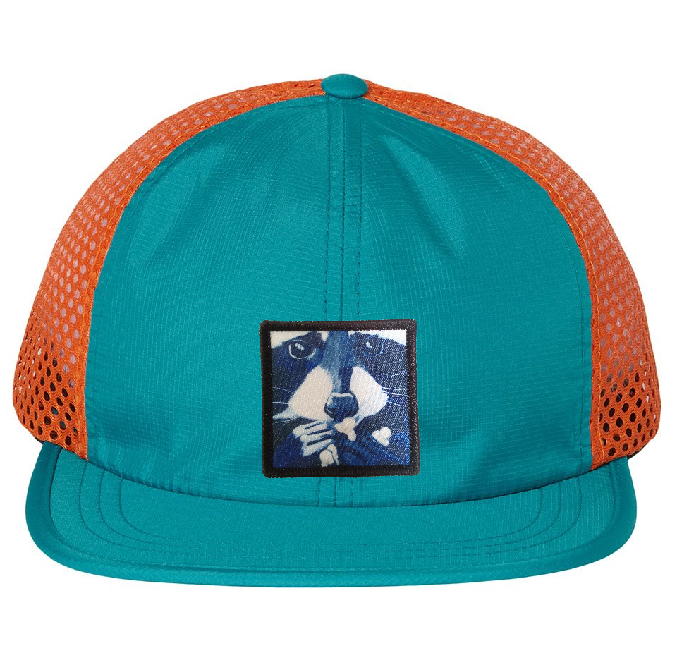 Wide Set Mesh Cap Orange/ Teal