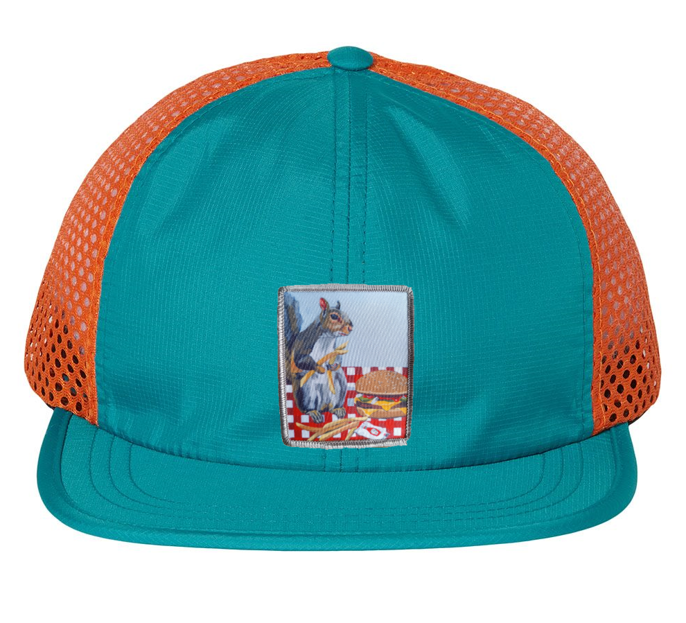 Wide Set Mesh Cap Orange/ Teal