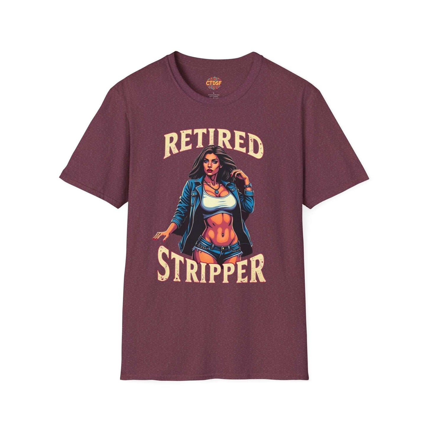 Retired Stripper Unisex Softstyle T-Shirt - Fun Gift for Celebrations