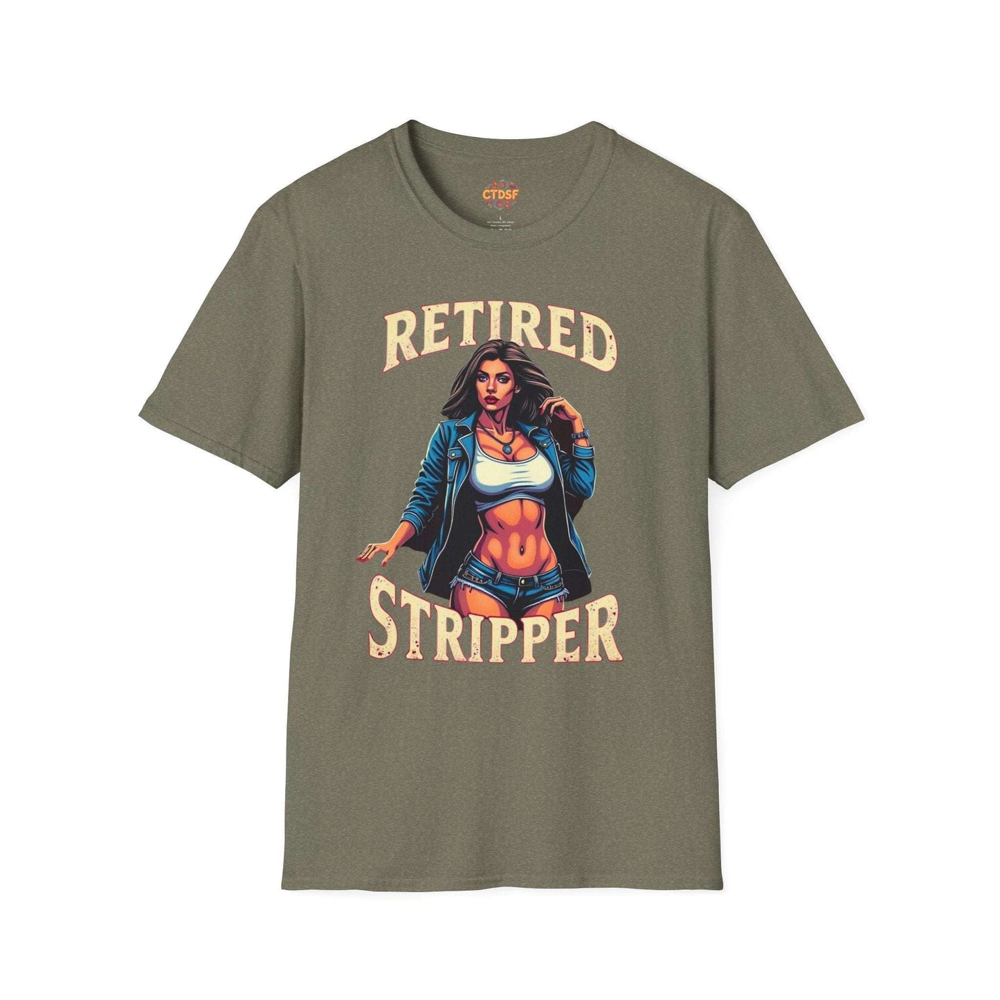 Retired Stripper Unisex Softstyle T-Shirt - Fun Gift for Celebrations